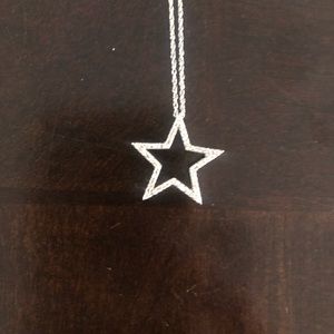 Silver and Rhinestone Star Necklace